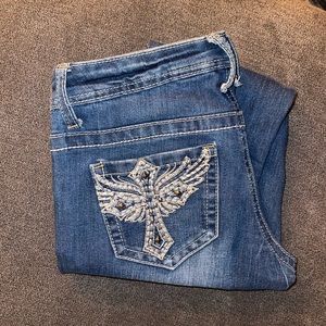 ZCO Jeans with angel detail on back pockets junior size 5